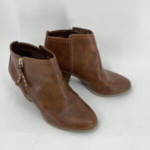 Dr Scholls Brown Casey Ankle Boots Booties Tassel Womens 7.5